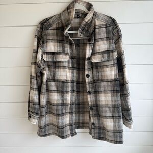 H&M plaid oversized shacket - med